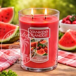 Yankee Candle Juicy Watermelon 22oz Large 2-Wick Tumbler Fresh Fruity